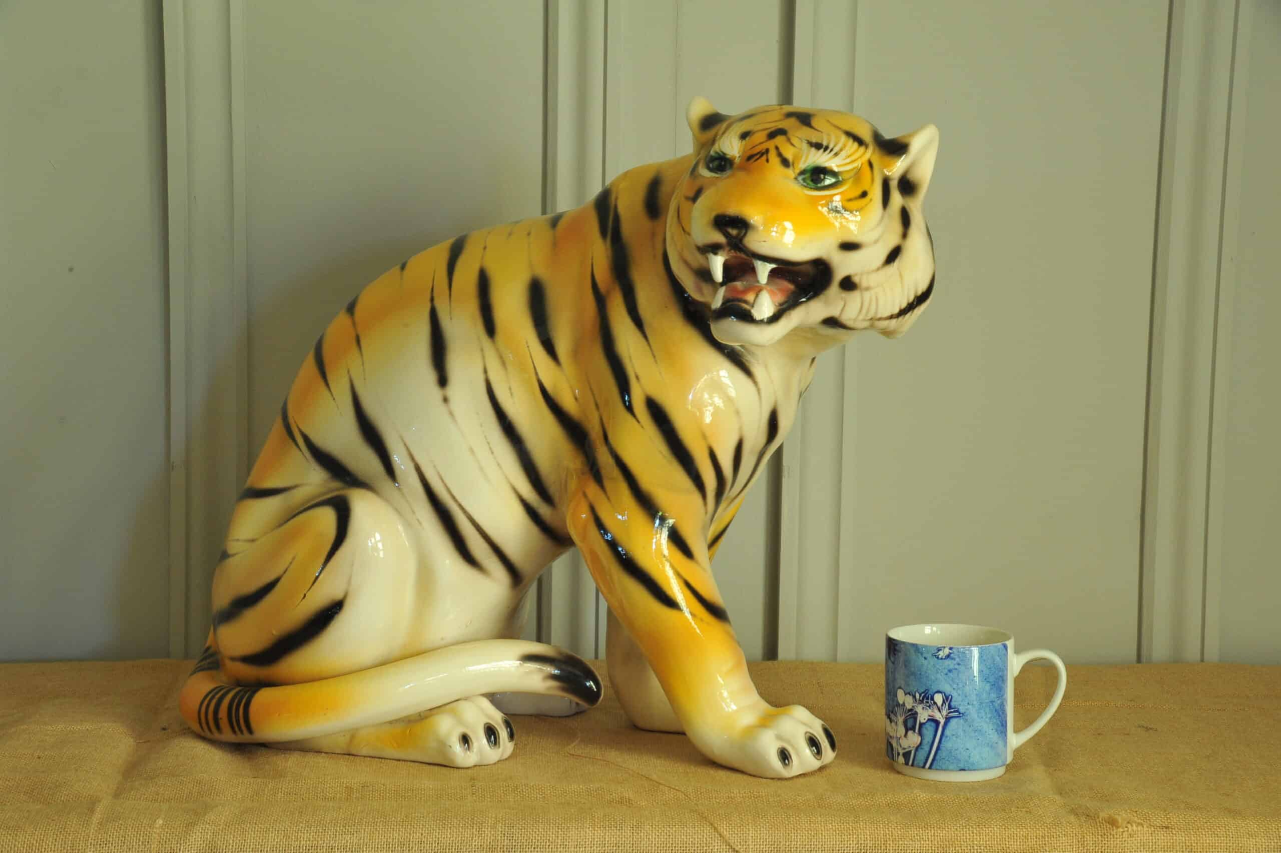 vintage ceramic tiger