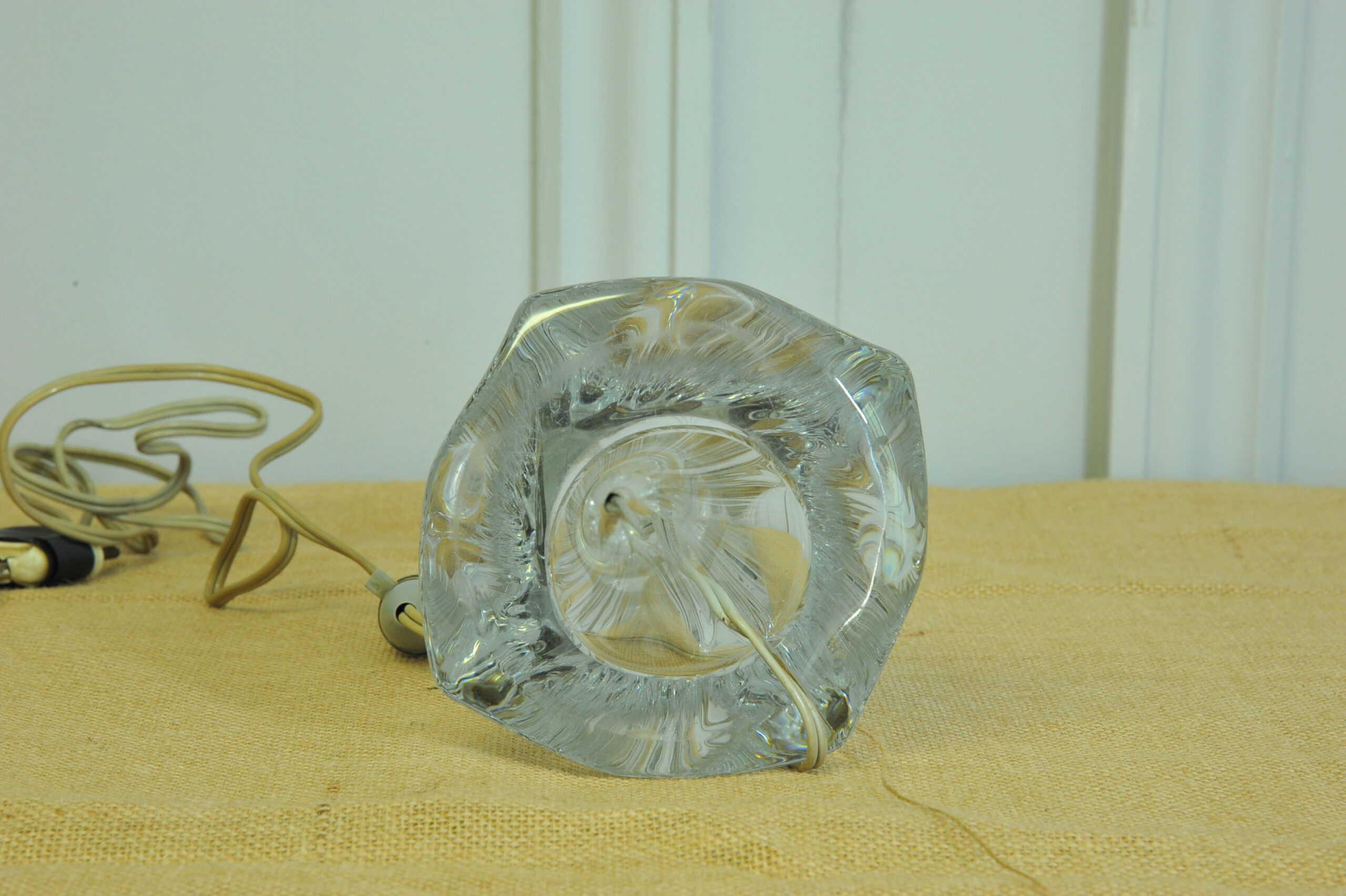 vintage daum crystal table lamp base