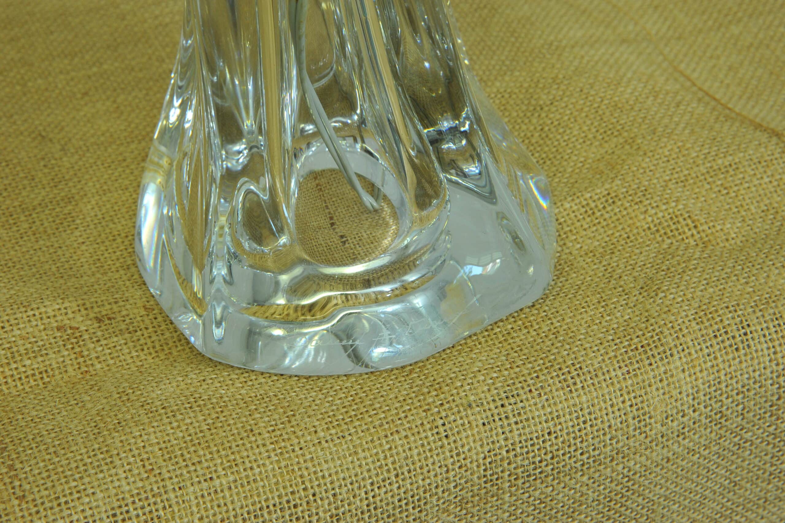 vintage daum crystal table lamp base