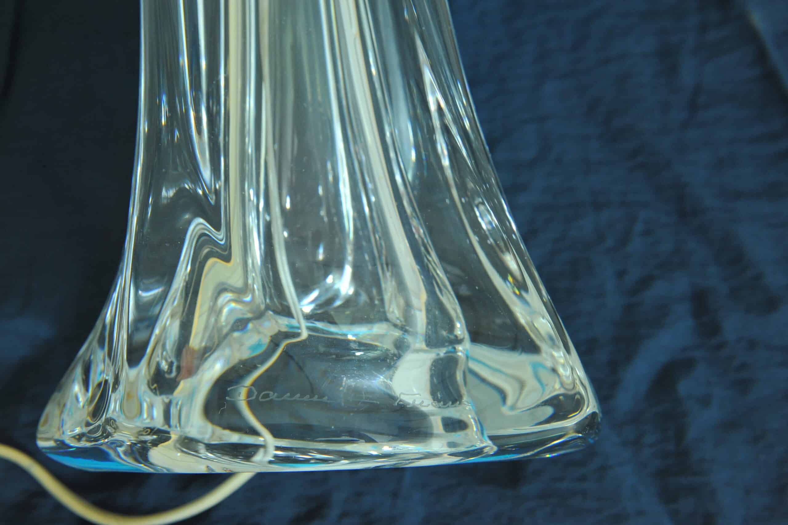 vintage daum crystal table lamp base