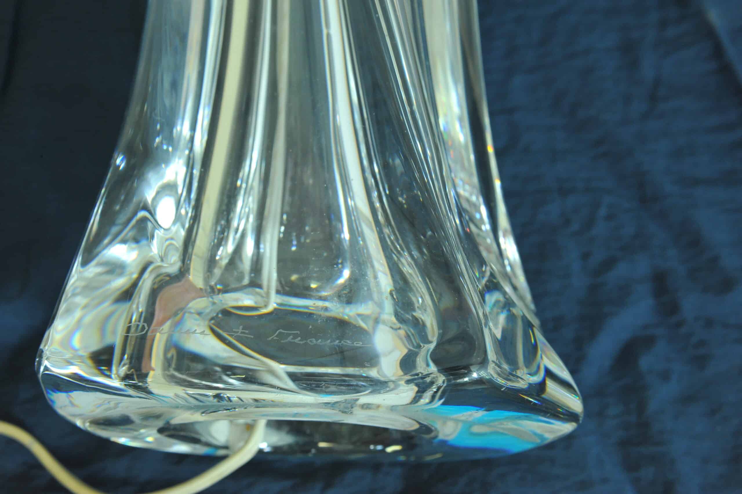 vintage daum crystal table lamp base