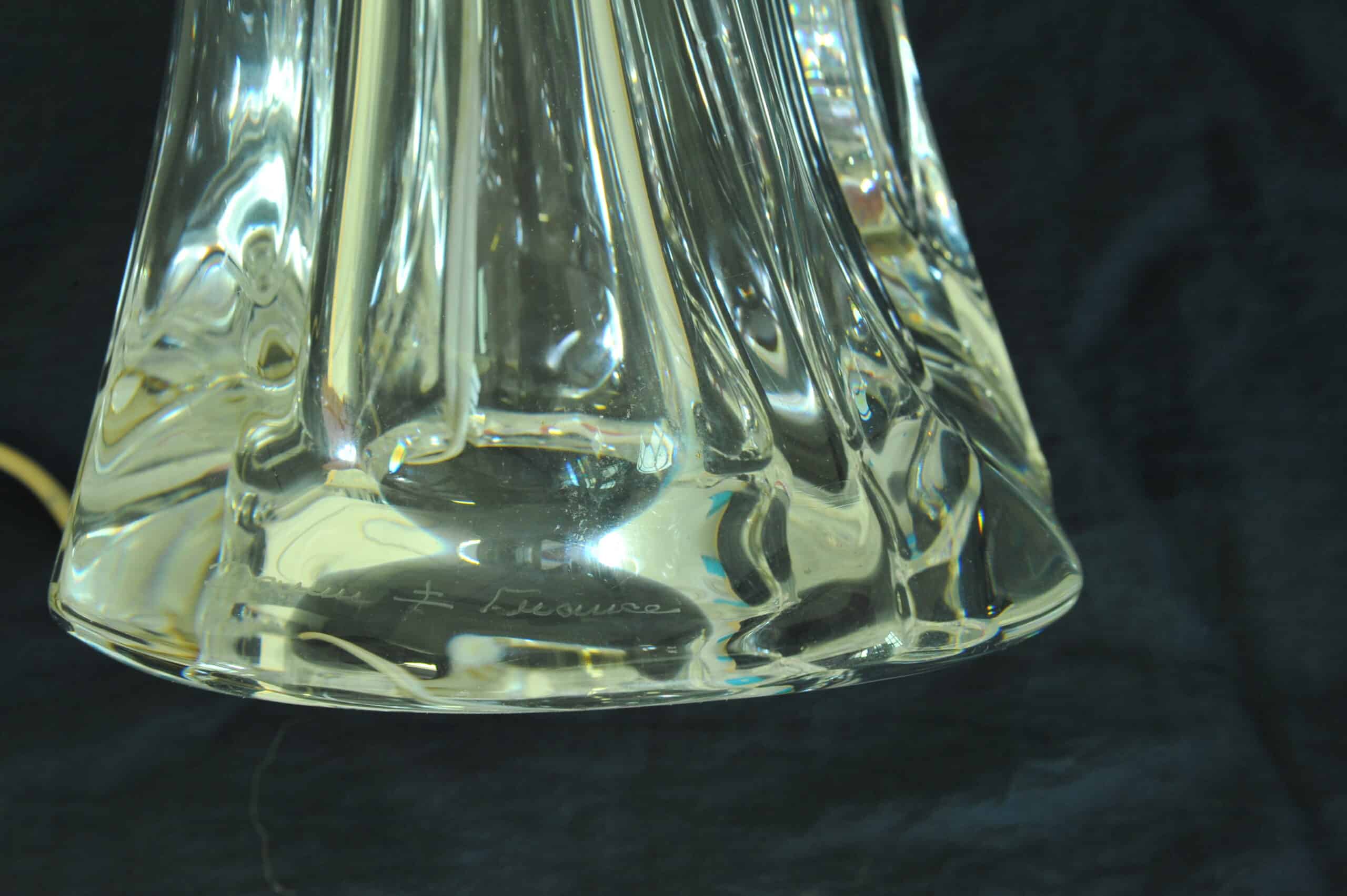 vintage daum crystal table lamp base