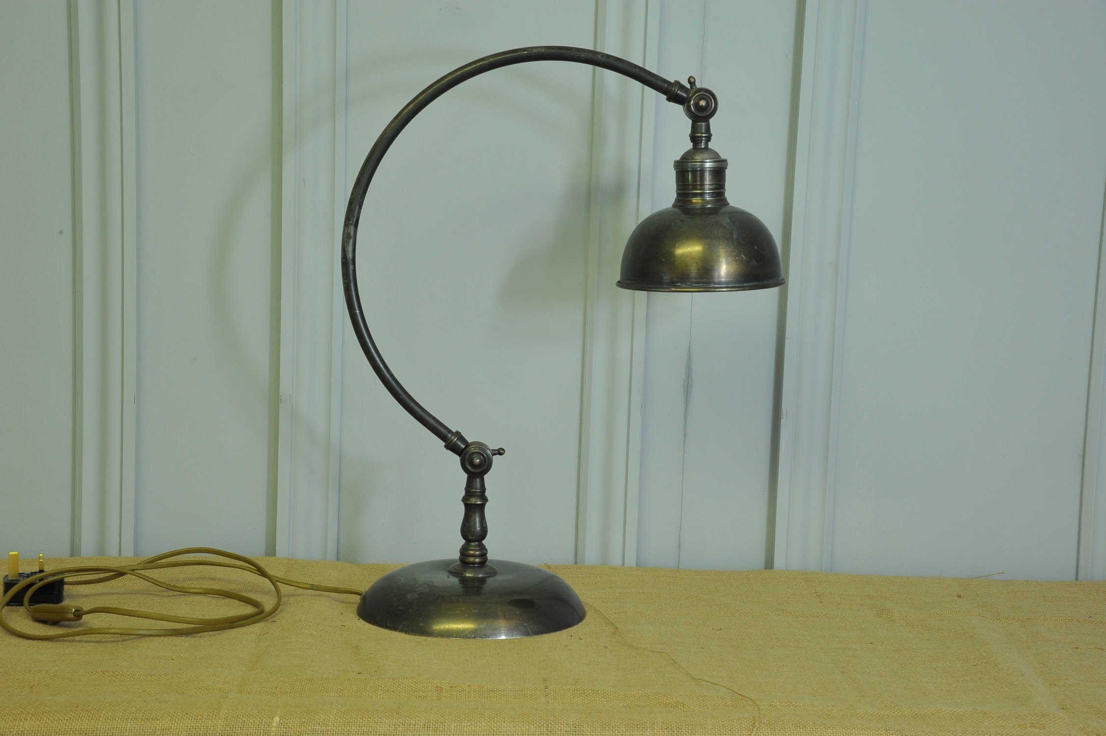 mid century iron and steel angle poise lamp