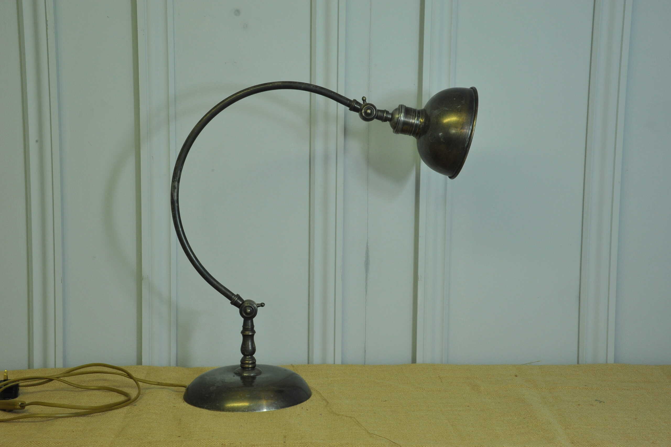 mid century iron and steel angle poise lamp