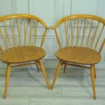vintage ercol pair of model 449a windsor bowtop armchairs