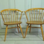 vintage ercol pair of model 449a windsor bowtop armchairs