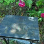 a vintage chinoiseries top metal folding table