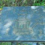 a vintage chinoiseries top metal folding table