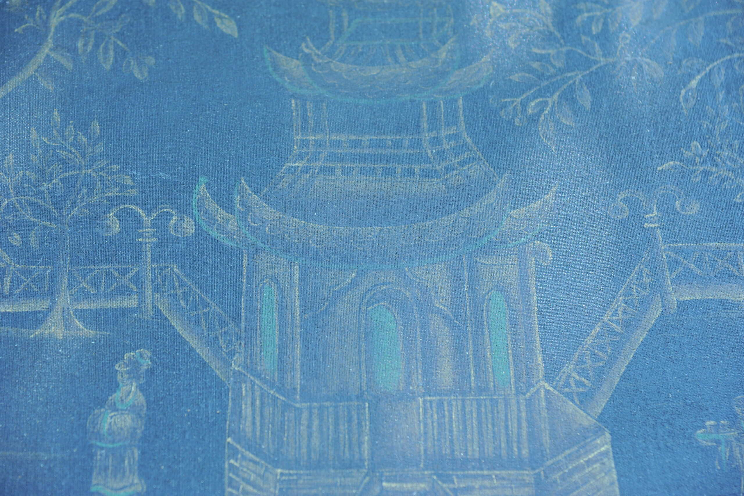 a vintage chinoiseries top metal folding table