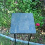 a vintage chinoiseries top metal folding table
