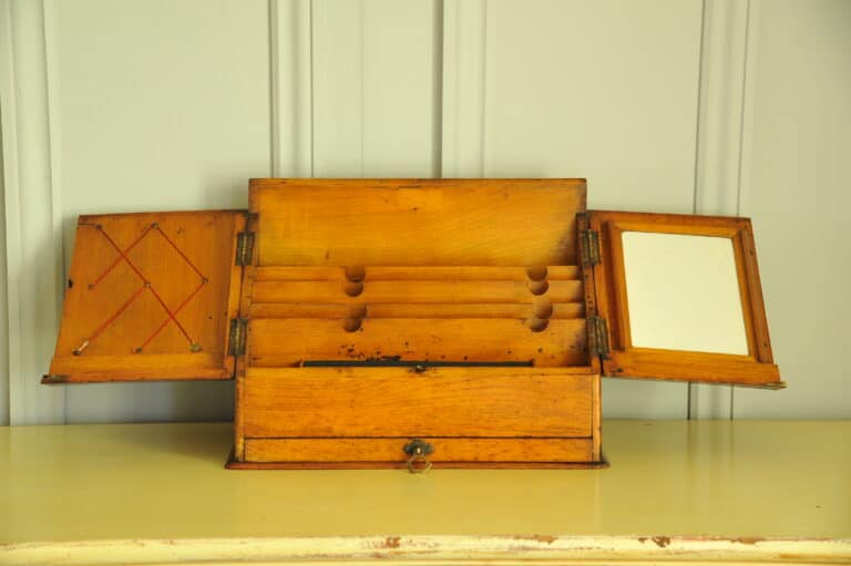 antique vintage stationary writing box cabinet