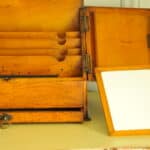 antique vintage stationary writing box cabinet
