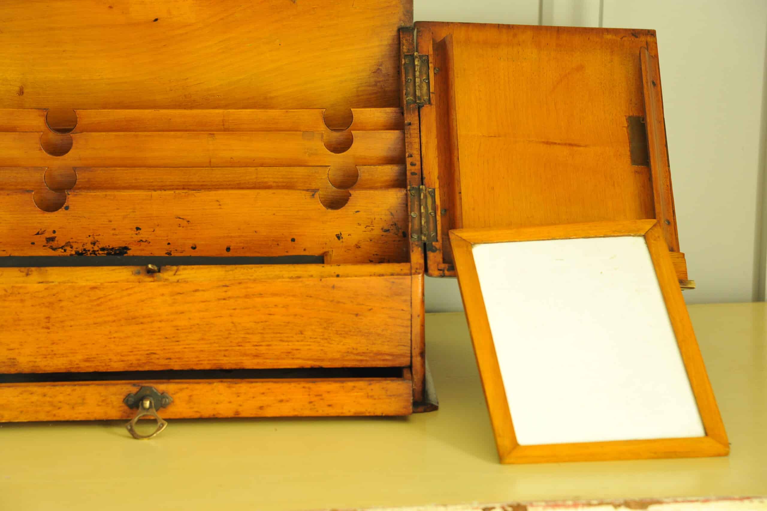 antique vintage stationary writing box cabinet