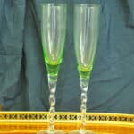 a lovely pair of large vintage french champagne flutes