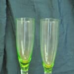 a lovely pair of large vintage french champagne flutes