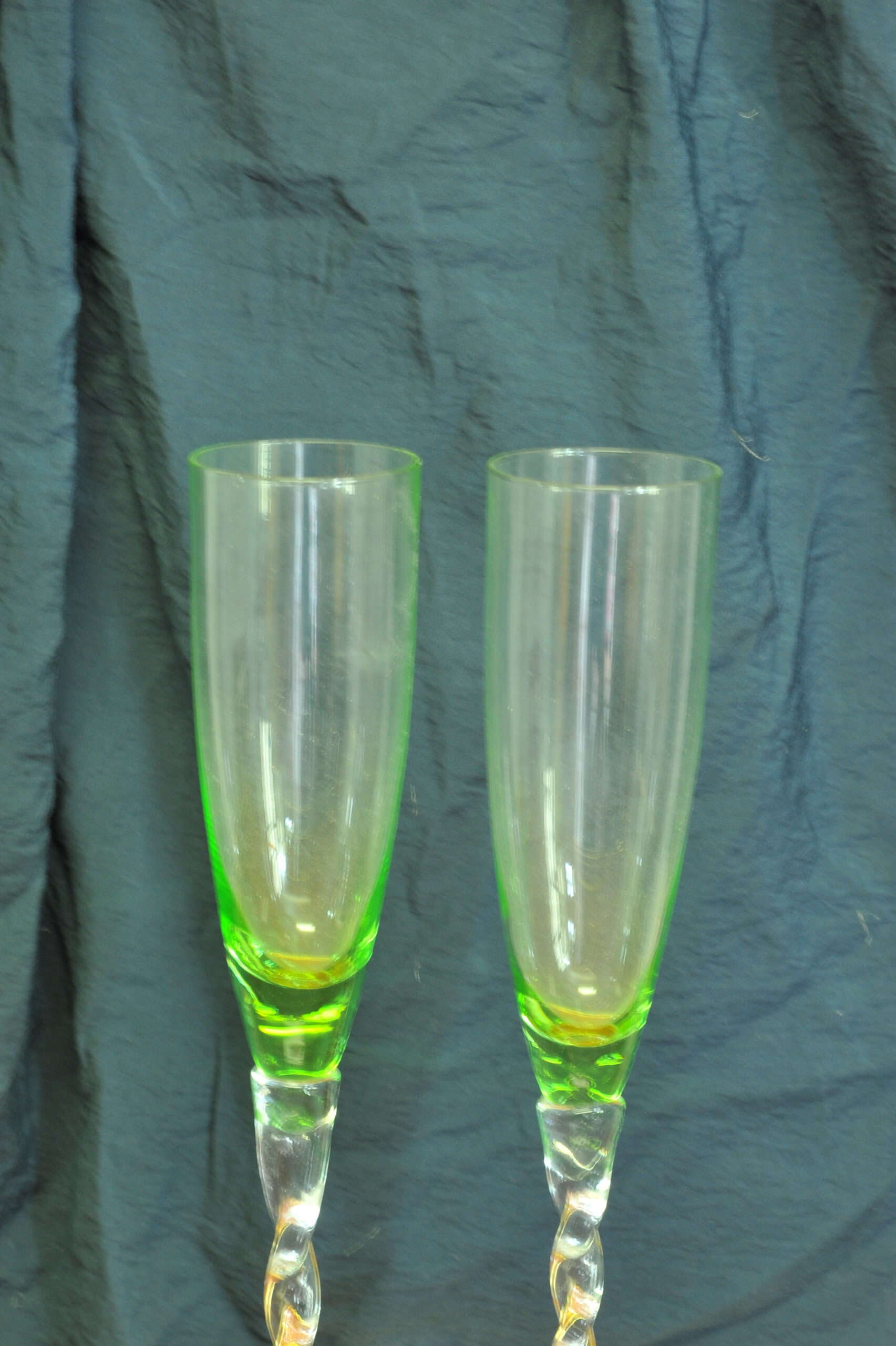 a lovely pair of large vintage french champagne flutes