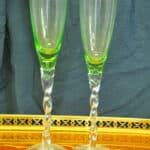 a lovely pair of large vintage french champagne flutes