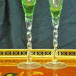 a lovely pair of large vintage french champagne flutes