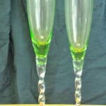 a lovely pair of large vintage french champagne flutes