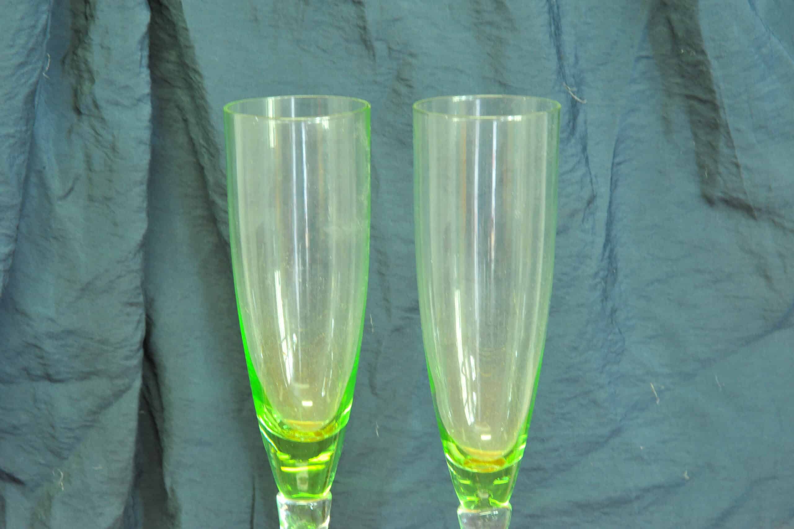 a lovely pair of large vintage french champagne flutes