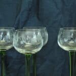 set of six vintage french alsace engraved wine glasses