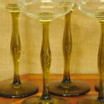 stunning set of six vintage french wine glasses