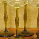 stunning set of six vintage french wine glasses
