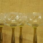 stunning set of six vintage french wine glasses