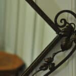 striking vintage wrought iron wall mirror