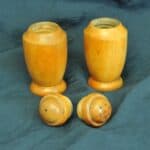 a lovely pair of vintage wooden salt and pepper shakers