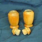 a lovely pair of vintage wooden salt and pepper shakers