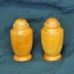 a lovely pair of vintage wooden salt and pepper shakers