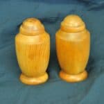 a lovely pair of vintage wooden salt and pepper shakers