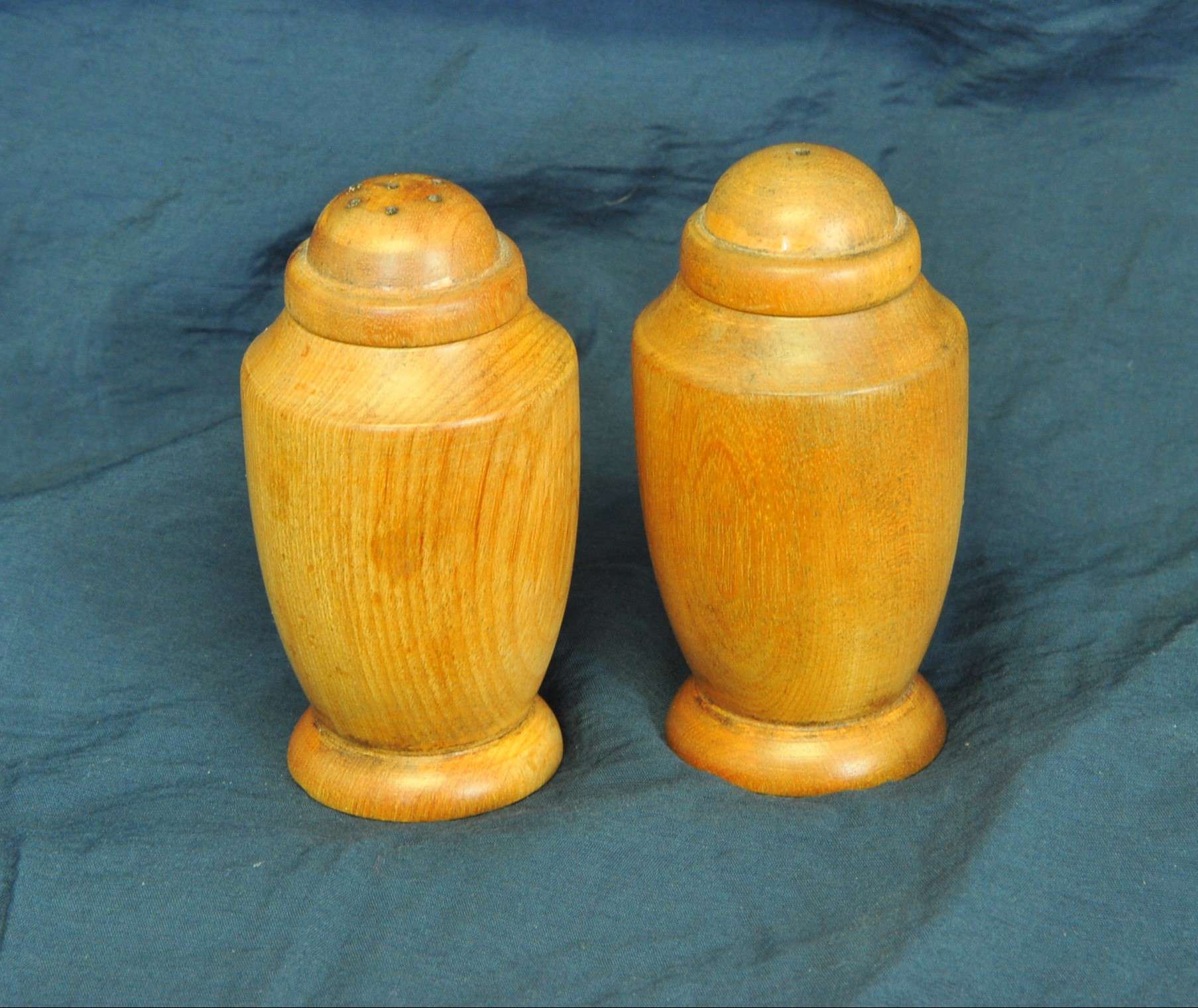 a lovely pair of vintage wooden salt and pepper shakers