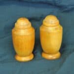 a lovely pair of vintage wooden salt and pepper shakers