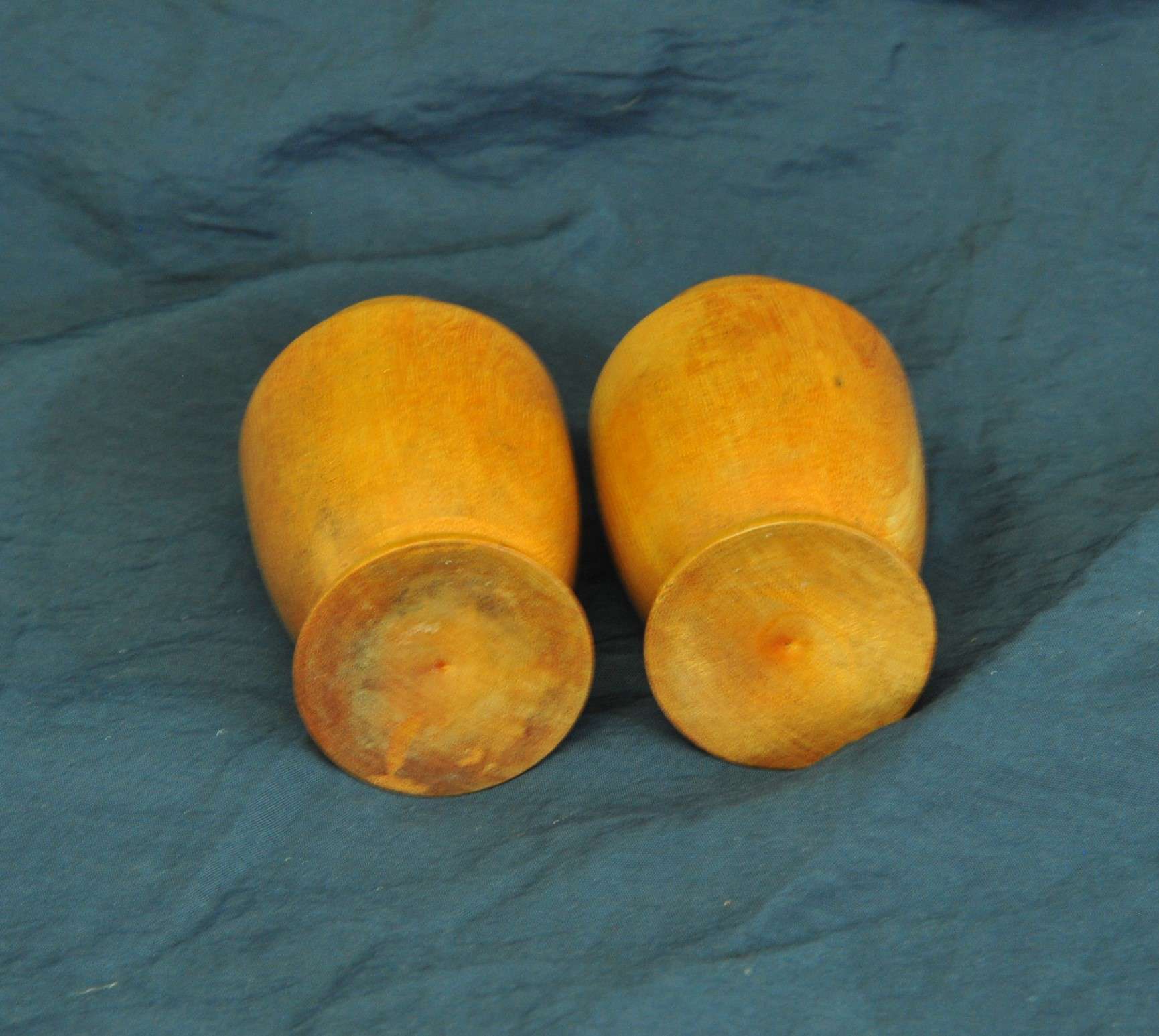 a lovely pair of vintage wooden salt and pepper shakers