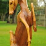 a huge stunning vintage hardwood stag statue