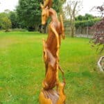 a huge stunning vintage hardwood stag statue