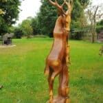 a huge stunning vintage hardwood stag statue