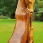 a huge stunning vintage hardwood stag statue