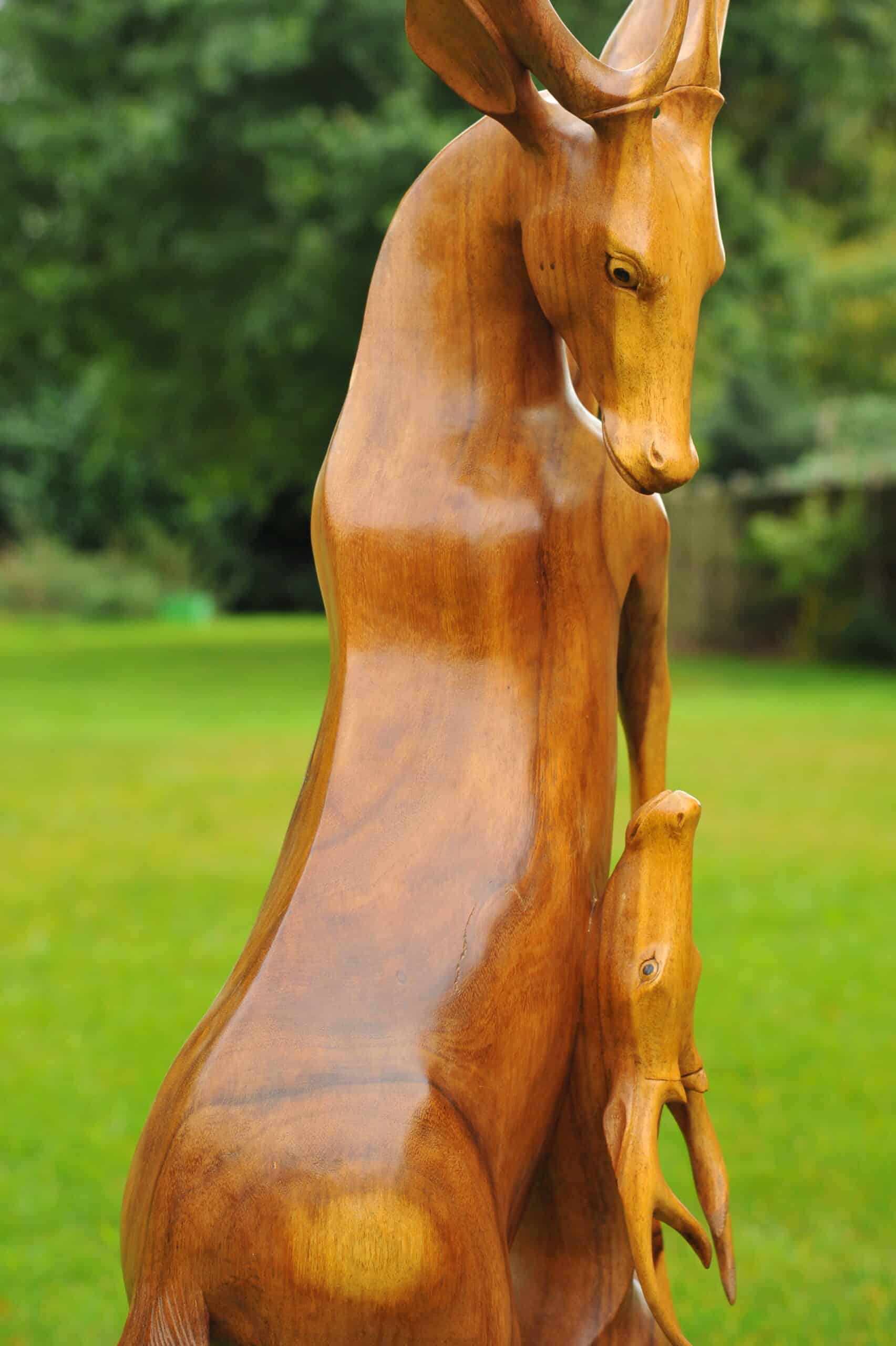 a huge stunning vintage hardwood stag statue