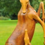 a huge stunning vintage hardwood stag statue