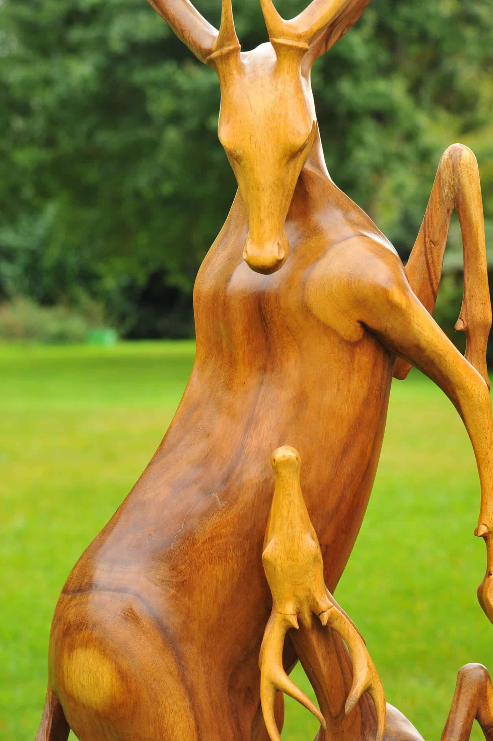 a huge stunning vintage hardwood stag statue