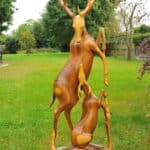 a huge stunning vintage hardwood stag statue