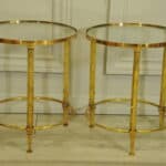 a wonderful pair of vintage maison jansen brass side tables