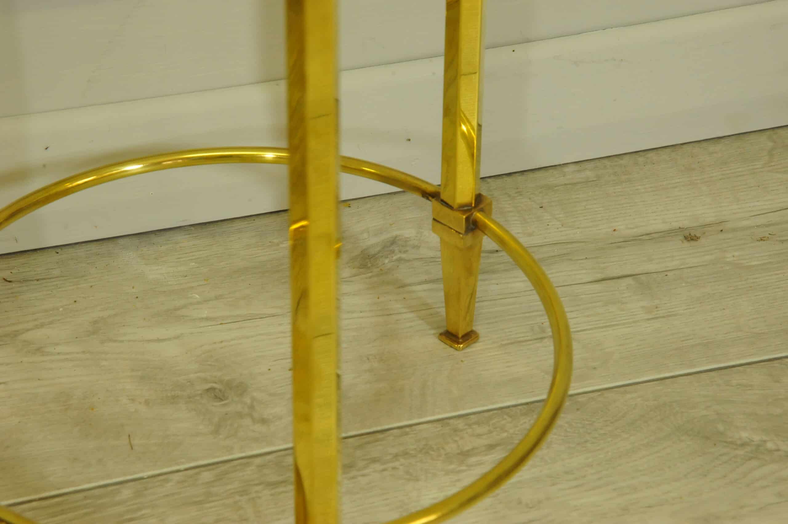 a wonderful pair of vintage maison jansen brass side tables