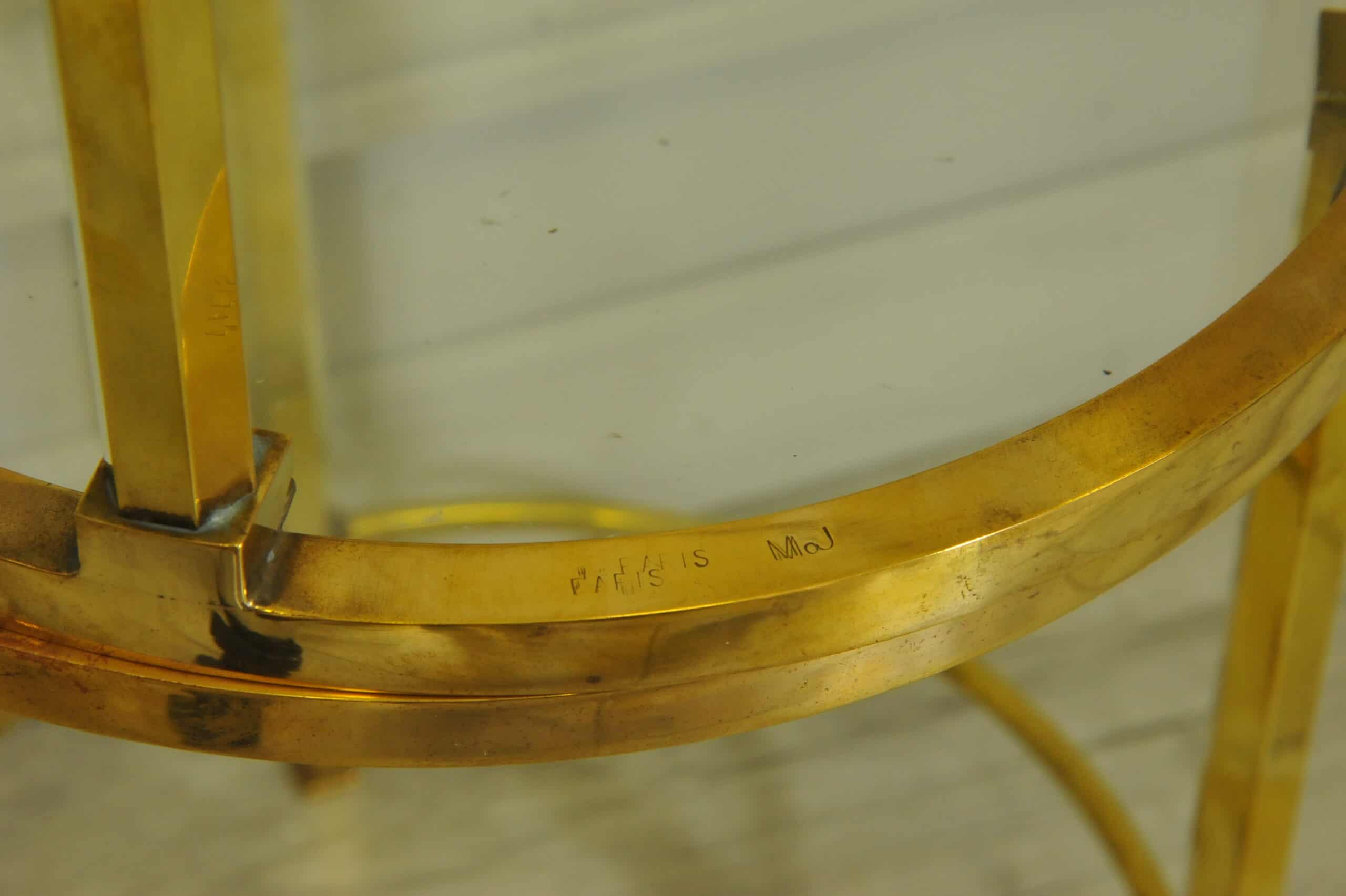 a wonderful pair of vintage maison jansen brass side tables