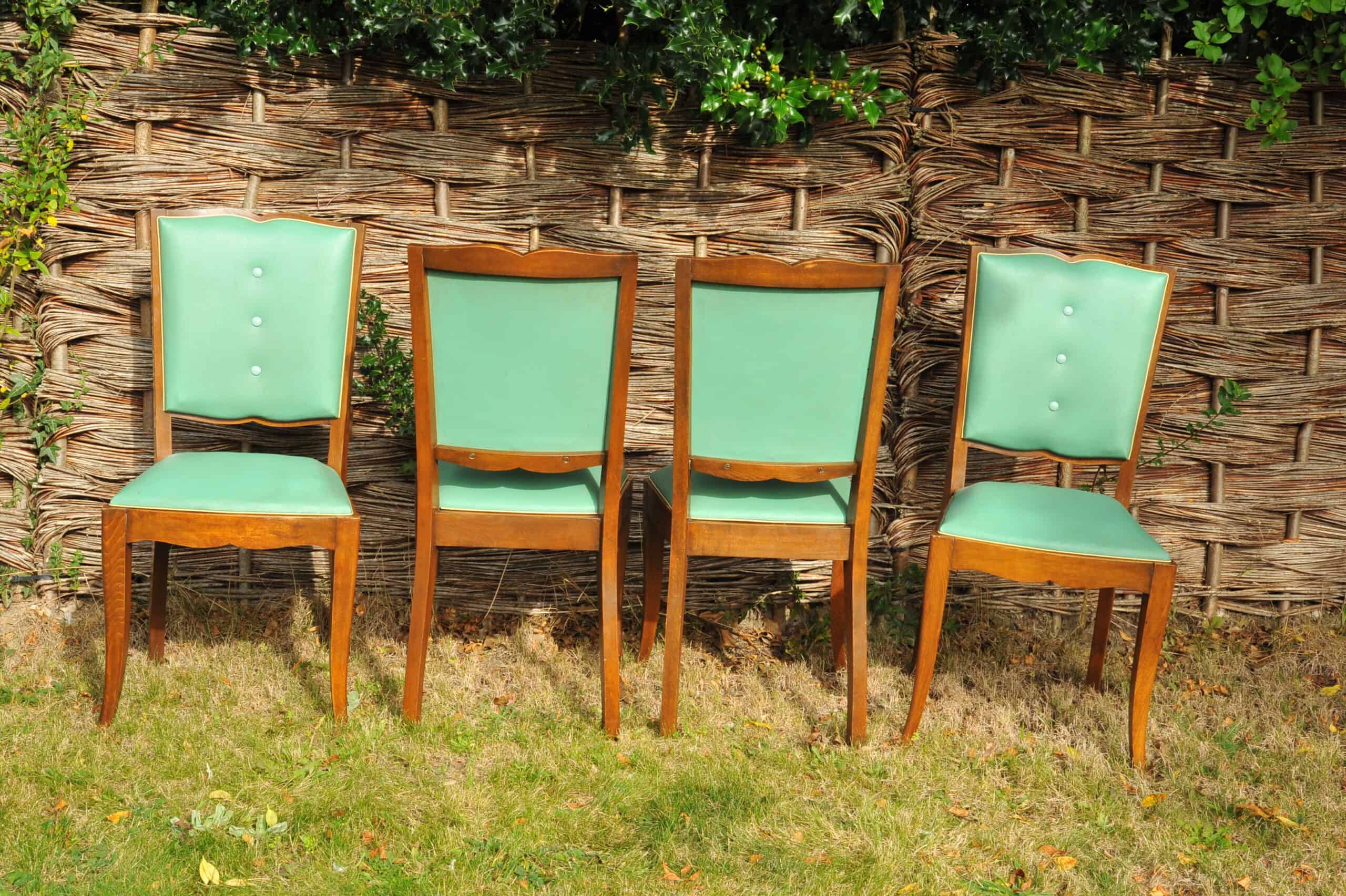 set of four vintage french dining chairs