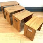 vintage ercol 495 square nesting tables