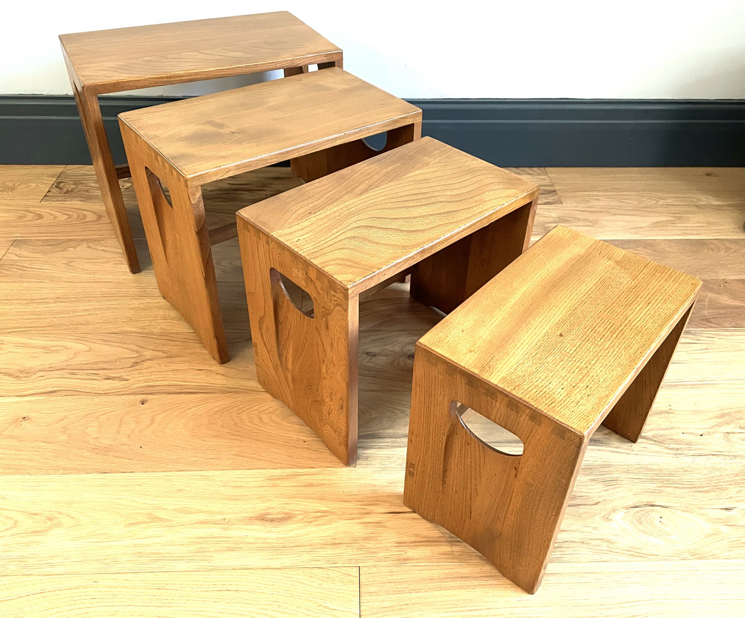 vintage ercol 495 square nesting tables